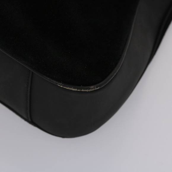 GUCCI Bamboo Hand Bag Suede 2way Black Auth ar9709B - Picture 8 of 16